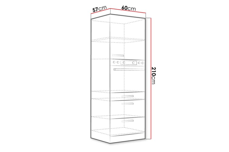 Grey køkkenskab 60x57x210 cm - Hus & renovering - Køkken & bad - Køkken & bryggers