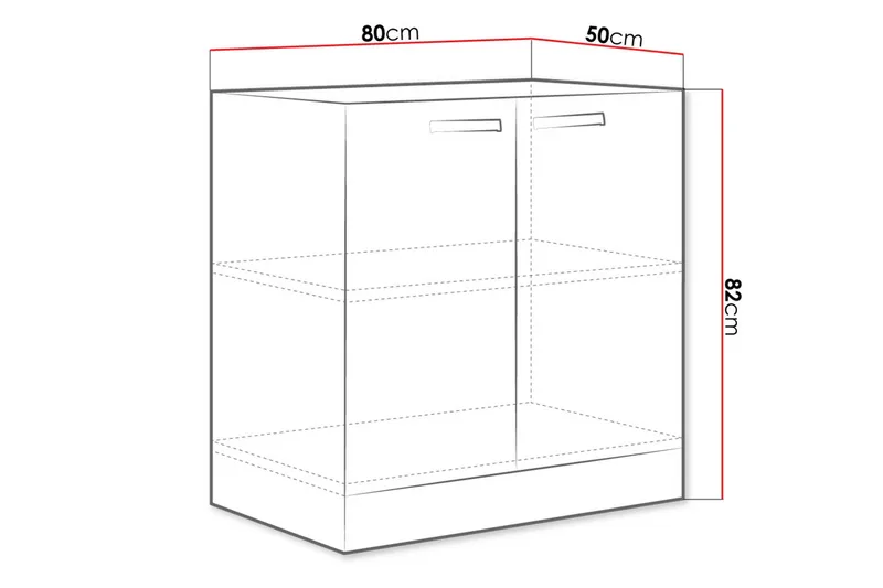 Grey skab med døre 80x60x82 cm - Hus & renovering - Køkken & bad - Køkken & bryggers