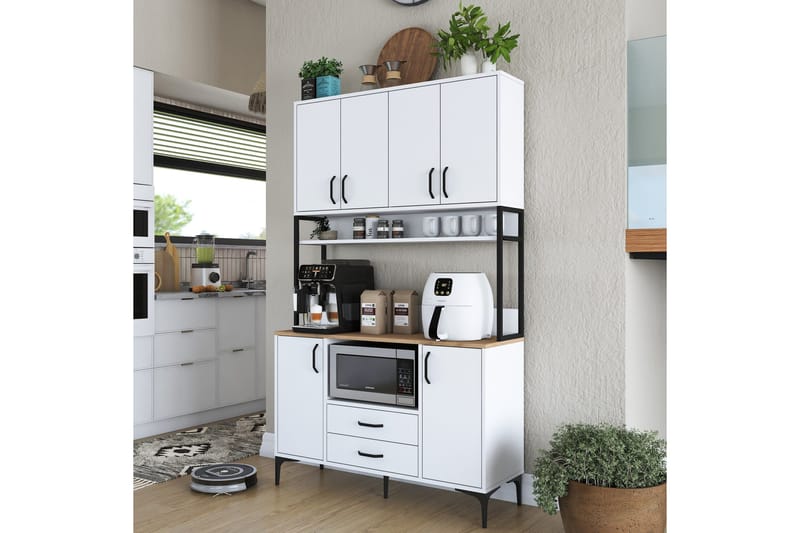 Eligius Højskab - Hvid/Valnød - Hus & renovering - Køkken & bad - Køkken & bryggers