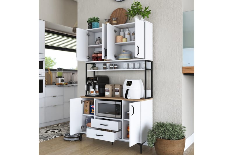 Eligius Højskab - Hvid/Valnød - Hus & renovering - Køkken & bad - Køkken & bryggers