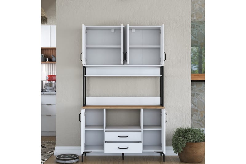Eligius Højskab - Hvid/Valnød - Hus & renovering - Køkken & bad - Køkken & bryggers