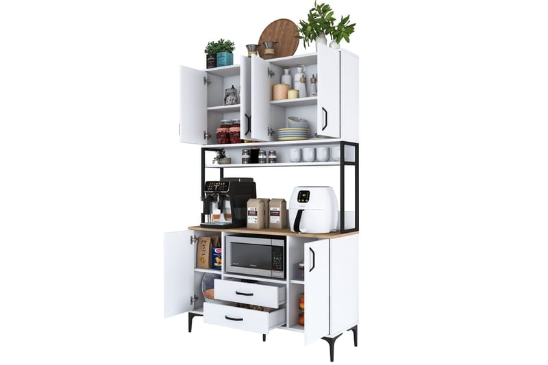 Eligius Højskab - Hvid/Valnød - Hus & renovering - Køkken & bad - Køkken & bryggers