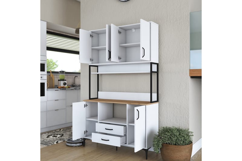 Eligius Højskab - Hvid/Valnød - Hus & renovering - Køkken & bad - Køkken & bryggers