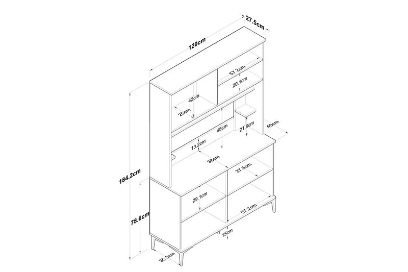 Eligius Højskab - Hvid/Valnød - Hus & renovering - Køkken & bad - Køkken & bryggers