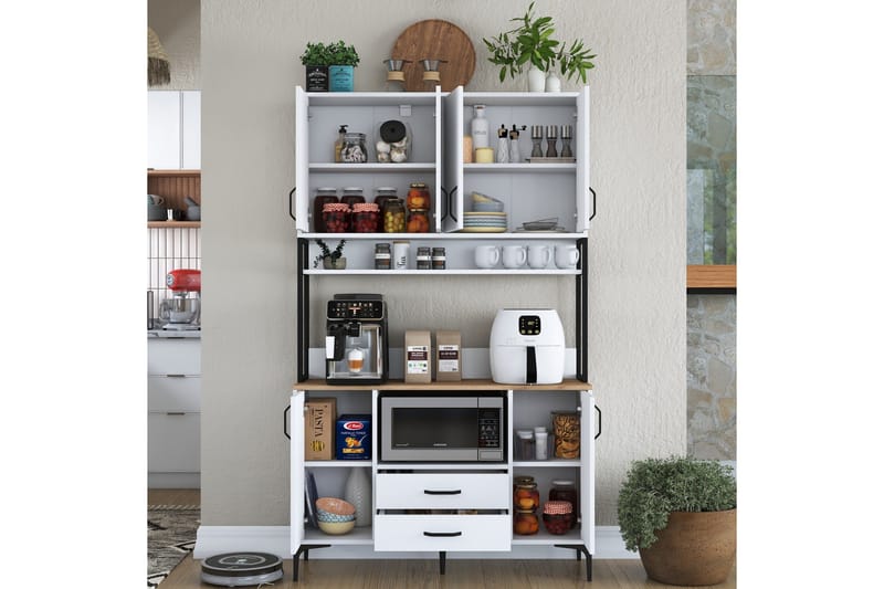 Eligius Højskab - Hvid/Valnød - Hus & renovering - Køkken & bad - Køkken & bryggers
