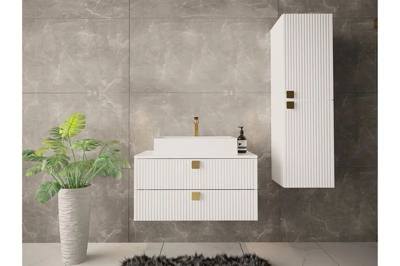 Glenndale Högskåp Badrum 120 cm Concept 55 White - Hus & renovering - Køkken & bad - Badeværelse - Badeværelsesmøbler - Vægskabe & højskabe