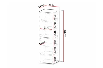 Glenndale Högskåp Badrum 120 cm Concept 55 White - Hus & renovering - Køkken & bad - Badeværelse - Badeværelsesmøbler - Vægskabe & højskabe