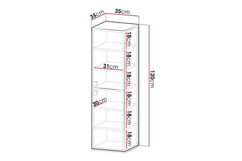 Glenndale Högskåp Badrum 120 cm Concept 55 White - Hus & renovering - Køkken & bad - Badeværelse - Badeværelsesmøbler - Vægskabe & højskabe