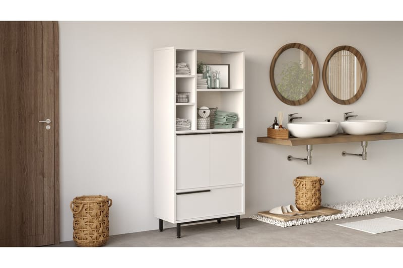 Liyakat Højskab Badeværelse 161,6 cm - Hvid - Hus & renovering - Køkken & bad - Badeværelse - Badeværelsesmøbler - Badeværelsesskab