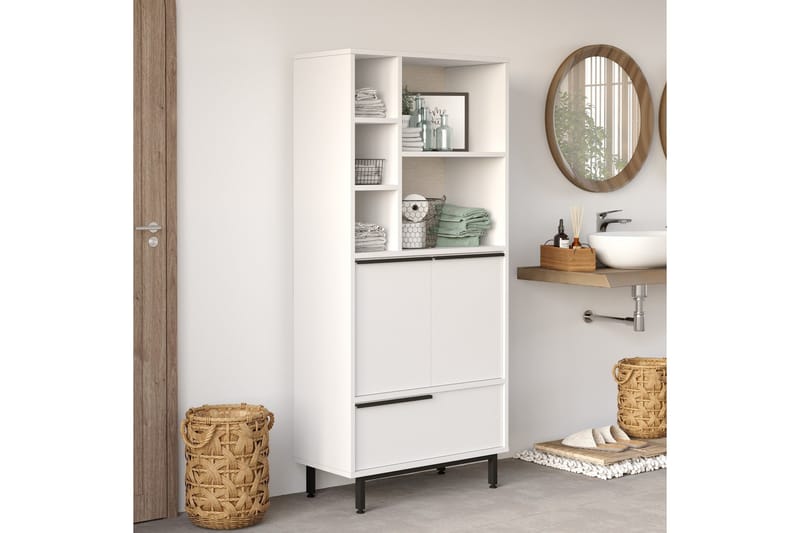 Liyakat Højskab Badeværelse 161,6 cm - Hvid - Hus & renovering - Køkken & bad - Badeværelse - Badeværelsesmøbler - Badeværelsesskab