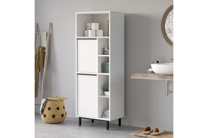 Liyakat Højskab Badeværelse 161,6 cm - Hvid - Hus & renovering - Køkken & bad - Badeværelse - Badeværelsesmøbler - Badeværelsesskab