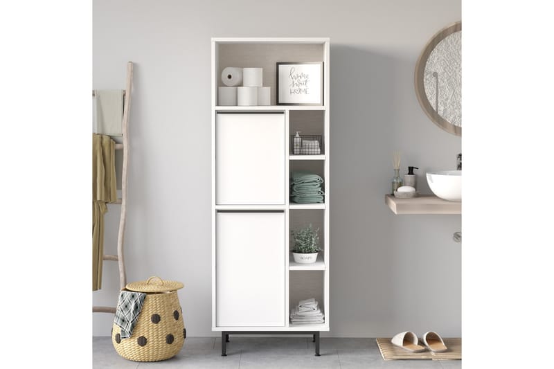 Liyakat Højskab Badeværelse 161,6 cm - Hvid - Hus & renovering - Køkken & bad - Badeværelse - Badeværelsesmøbler - Badeværelsesskab
