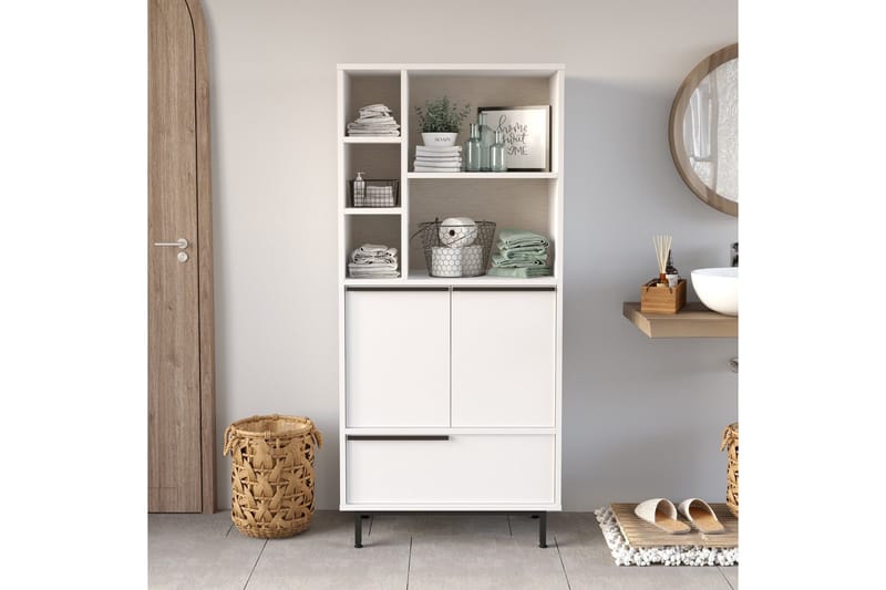 Liyakat Højskab Badeværelse 161,6 cm - Hvid - Hus & renovering - Køkken & bad - Badeværelse - Badeværelsesmøbler - Vægskabe & højskabe