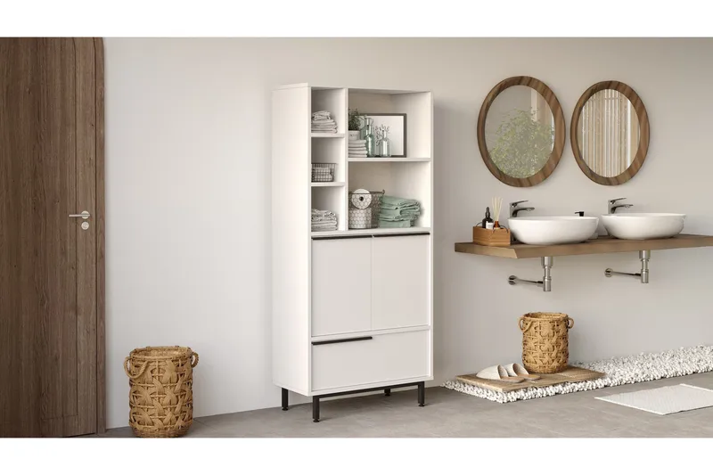 Liyakat Højskab Badeværelse 161,6 cm, Hvid