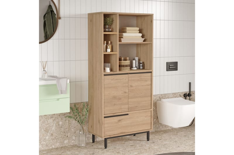 Liyakat Højskab Badeværelse 161,6 cm - Valnød finér - Hus & renovering - Køkken & bad - Badeværelse - Badeværelsesmøbler - Badeværelsesskab