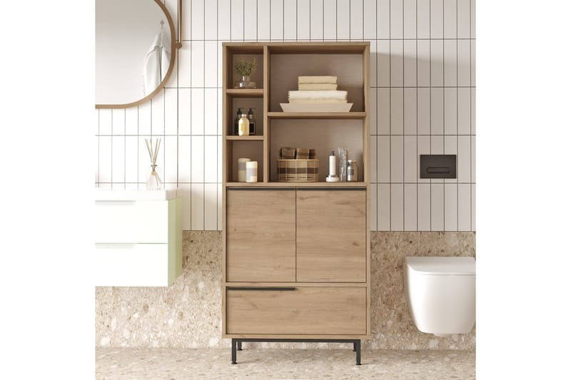 Liyakat Højskab Badeværelse 161,6 cm - Valnød finér - Hus & renovering - Køkken & bad - Badeværelse - Badeværelsesmøbler - Badeværelsesskab