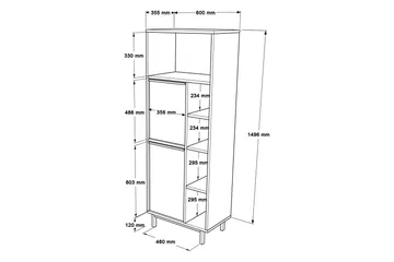 Liyakat Højskab Badeværelse 161,6 cm - Valnød finér - Hus & renovering - Køkken & bad - Badeværelse - Badeværelsesmøbler - Vægskabe & højskabe