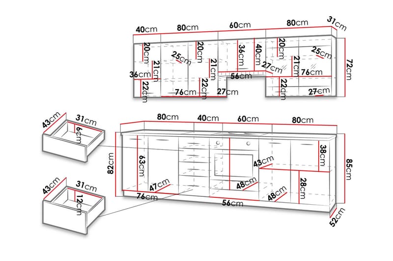 Chamonix køkkenmøbel - Hvid - Hus & renovering - Køkken & bad - Køkken & bryggers - Køkkenmøbler