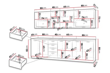 Croignon Køkkenmøbel 260 cm - Træ/Natur - Hus & renovering - Køkken & bad - Køkken & bryggers - Køkkenmøbler