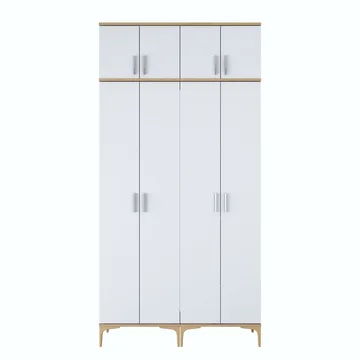 Garderobestativ Wallxpert Fenn EA161 (120 x 240 x 37,5 cm) Valnød Hvid - Valnød og hvid - Hus & renovering - Køkken & bad - Køkken & bryggers