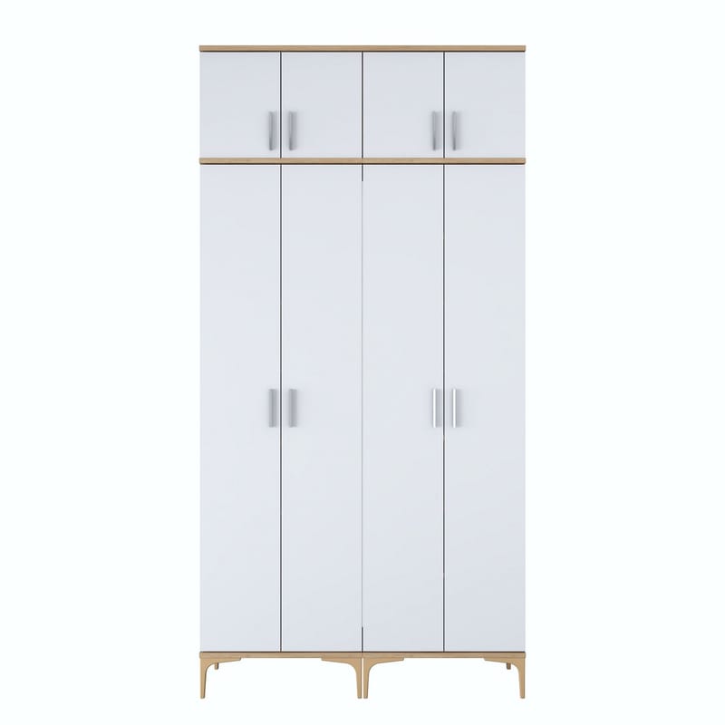 Garderobestativ Wallxpert Fenn EA161 (120 x 240 x 37,5 cm) Valnød Hvid - Valnød og hvid - Hus & renovering - Køkken & bad - Køkken & bryggers