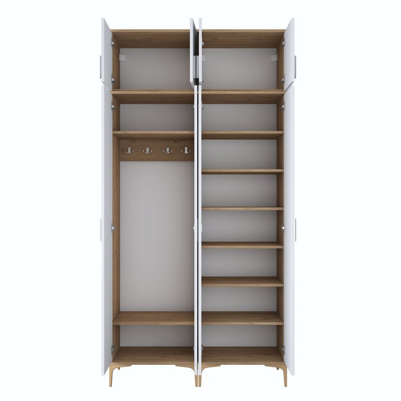 Garderobestativ Wallxpert Fenn EA161 (120 x 240 x 37,5 cm) Valnød Hvid - Valnød og hvid - Hus & renovering - Køkken & bad - Køkken & bryggers