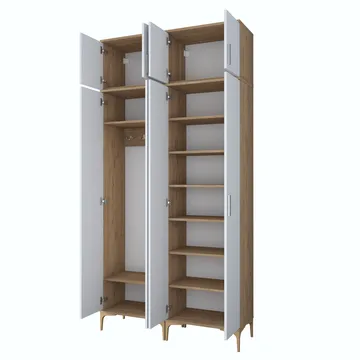 Garderobestativ Wallxpert Fenn EA161 (120 x 240 x 37,5 cm) Valnød Hvid - Valnød og hvid - Hus & renovering - Køkken & bad - Køkken & bryggers