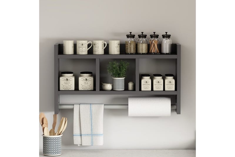 Hylder Homitis Harlee hylde 63,6x14,6 cm Antracit - Hus & renovering - Køkken & bad - Køkken & bryggers