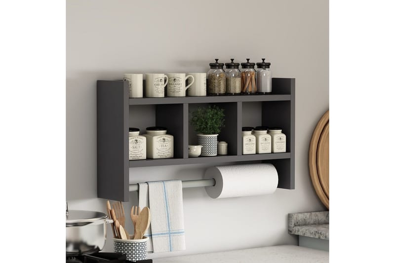 Hylder Homitis Harlee hylde 63,6x14,6 cm Antracit - Hus & renovering - Køkken & bad - Køkken & bryggers