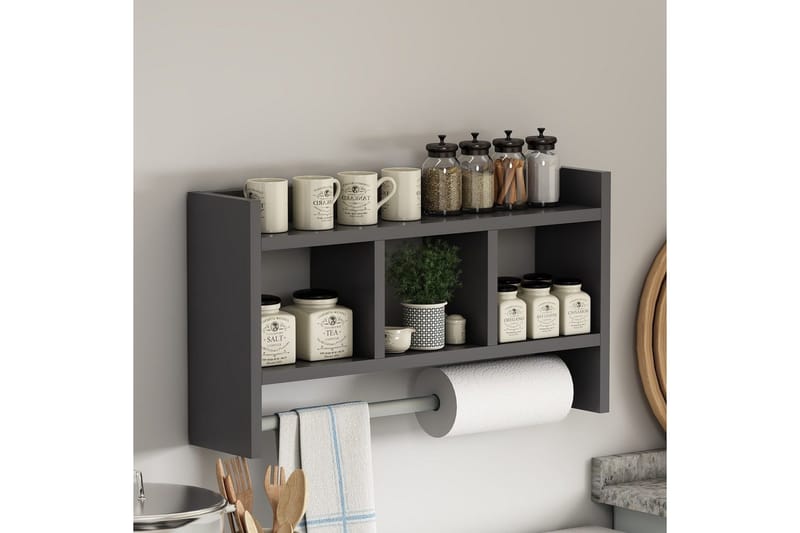 Hylder Homitis Harlee hylde 63,6x14,6 cm Antracit - Hus & renovering - Køkken & bad - Køkken & bryggers
