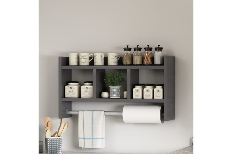 Hylder Homitis Harlee hylde 63,6x14,6 cm Antracit - Hus & renovering - Køkken & bad - Køkken & bryggers