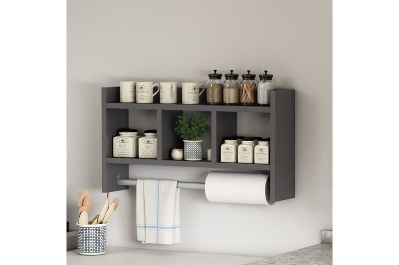 Hylder Homitis Harlee hylde 63,6x14,6 cm Antracit - Hus & renovering - Køkken & bad - Køkken & bryggers