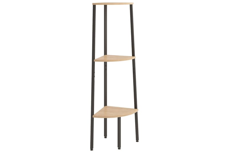 beBasic stigereol med 3 hylder 45,5x31,5x120 cm lysebrun og sort - Brun - Opbevaring - Hylder & Reoler - Hjørnehylde og hjørnereol