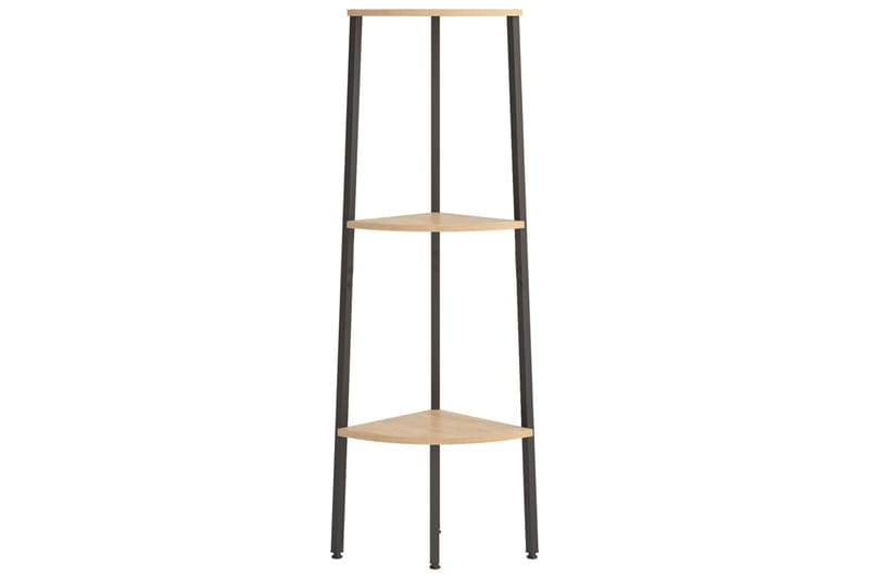 beBasic stigereol med 3 hylder 45,5x31,5x120 cm lysebrun og sort - Brun - Opbevaring - Hylder & Reoler - Hjørnehylde og hjørnereol