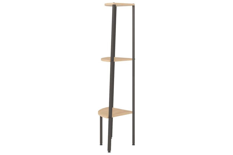 beBasic stigereol med 3 hylder 45,5x31,5x120 cm lysebrun og sort - Brun - Opbevaring - Hylder & Reoler - Hjørnehylde og hjørnereol