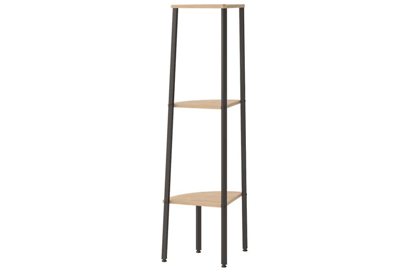 beBasic stigereol med 3 hylder 45,5x31,5x120 cm lysebrun og sort - Brun - Opbevaring - Hylder & Reoler - Hjørnehylde og hjørnereol