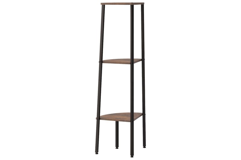 beBasic stigereol med 3 hylder 45,5x31,5x120 cm mørkebrun og sort - Brun - Opbevaring - Hylder & Reoler - Hjørnehylde og hjørnereol