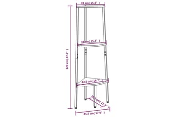 beBasic stigereol med 3 hylder 45,5x31,5x120 cm sort - Sort - Opbevaring - Hylder & Reoler - Hjørnehylde og hjørnereol