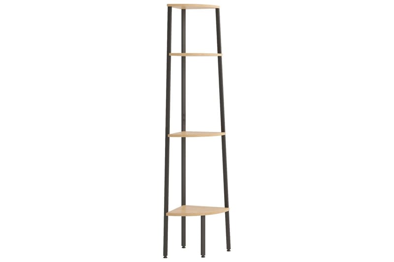 beBasic stigereol med 4 hylder 45,5x31,5x150 cm lysebrun og sort - Brun - Opbevaring - Hylder & Reoler - Hjørnehylde og hjørnereol