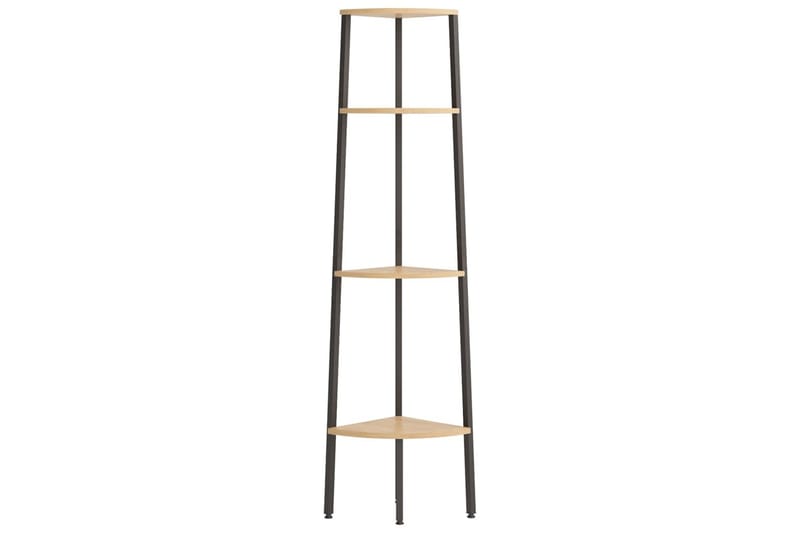 beBasic stigereol med 4 hylder 45,5x31,5x150 cm lysebrun og sort - Brun - Opbevaring - Hylder & Reoler - Hjørnehylde og hjørnereol