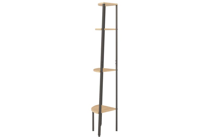 beBasic stigereol med 4 hylder 45,5x31,5x150 cm lysebrun og sort - Brun - Opbevaring - Hylder & Reoler - Hjørnehylde og hjørnereol