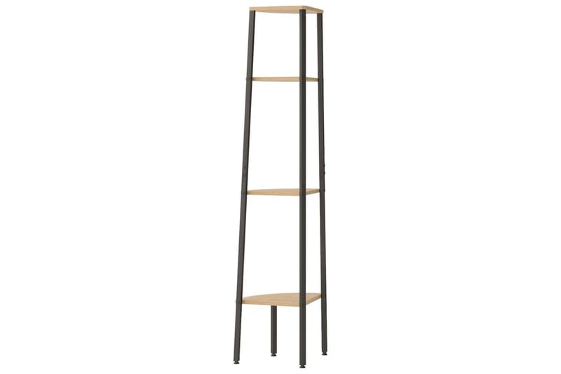 beBasic stigereol med 4 hylder 45,5x31,5x150 cm lysebrun og sort - Brun - Opbevaring - Hylder & Reoler - Hjørnehylde og hjørnereol