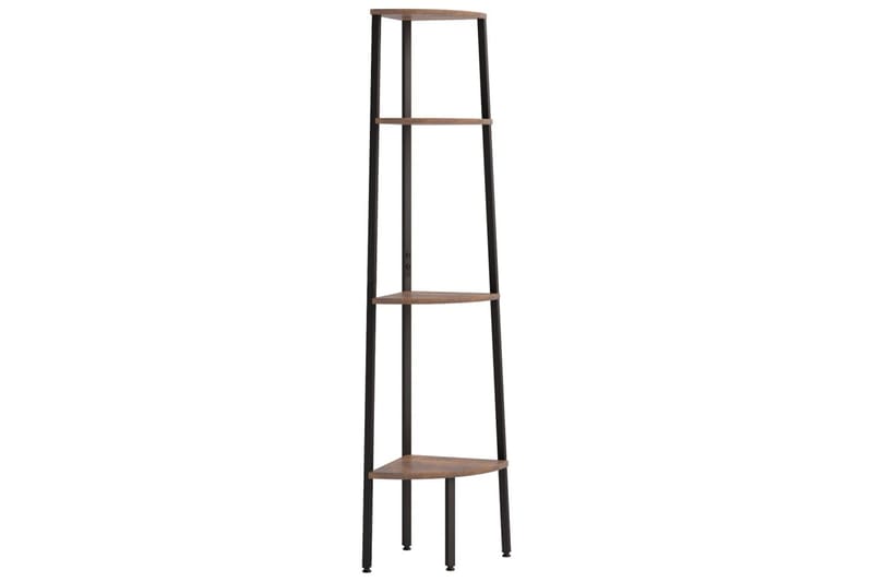 beBasic stigereol med 4 hylder 45,5x31,5x150 cm mørkebrun og sort - Brun - Opbevaring - Hylder & Reoler - Hjørnehylde og hjørnereol
