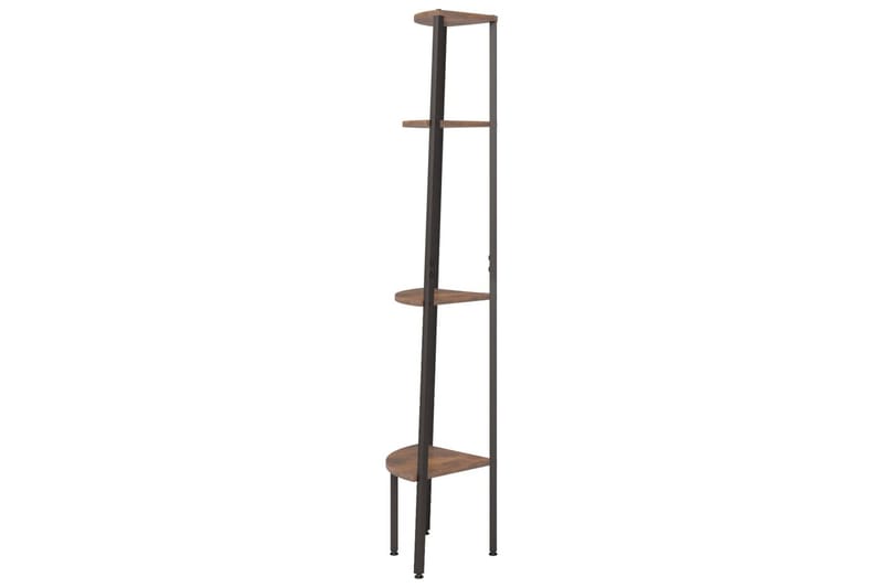 beBasic stigereol med 4 hylder 45,5x31,5x150 cm mørkebrun og sort - Brun - Opbevaring - Hylder & Reoler - Hjørnehylde og hjørnereol