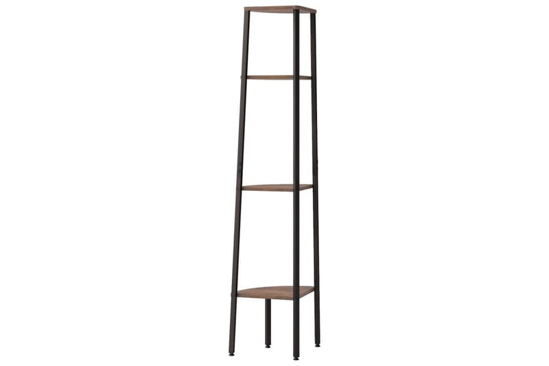 beBasic stigereol med 4 hylder 45,5x31,5x150 cm mørkebrun og sort - Brun - Opbevaring - Hylder & Reoler - Hjørnehylde og hjørnereol