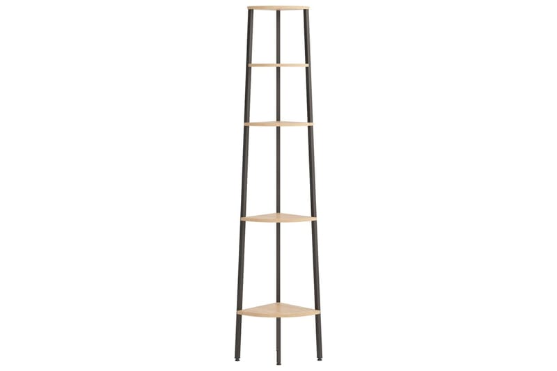 beBasic stigereol med 5 hylder 45,5x31,5x180 cm lysebrun og sort - Brun - Opbevaring - Hylder & Reoler - Hjørnehylde og hjørnereol