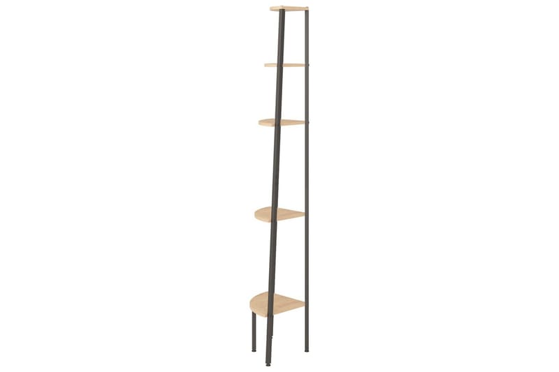 beBasic stigereol med 5 hylder 45,5x31,5x180 cm lysebrun og sort - Brun - Opbevaring - Hylder & Reoler - Hjørnehylde og hjørnereol