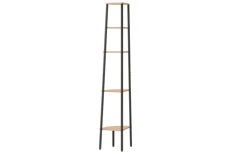 beBasic stigereol med 5 hylder 45,5x31,5x180 cm lysebrun og sort - Brun - Opbevaring - Hylder & Reoler - Hjørnehylde og hjørnereol