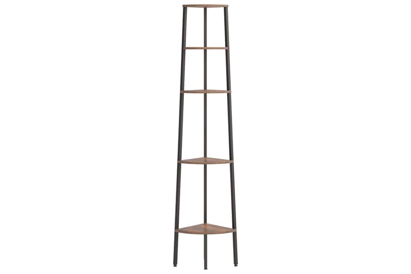 beBasic stigereol med 5 hylder 45,5x31,5x180 cm mørkebrun og sort - Brun - Opbevaring - Hylder & Reoler - Hjørnehylde og hjørnereol