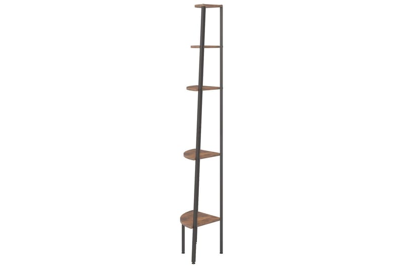 beBasic stigereol med 5 hylder 45,5x31,5x180 cm mørkebrun og sort - Brun - Opbevaring - Hylder & Reoler - Hjørnehylde og hjørnereol